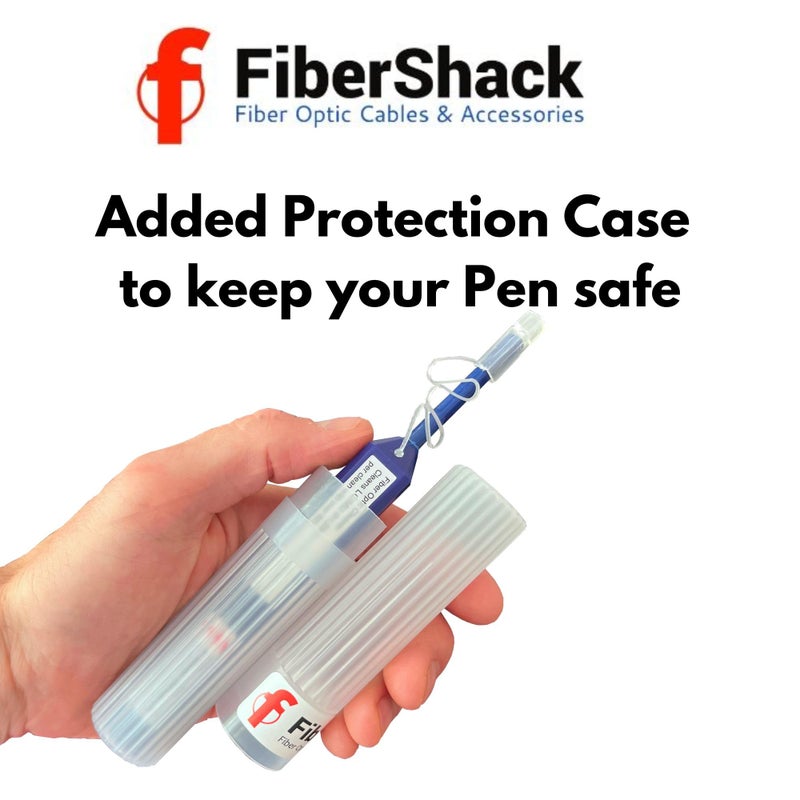 Fibershack - 1.25mm LC Fiber Cleaner Pen. 800+ Single Click Fiber Cleaner. LCUPC Optical Connector Cleaner & Endface Cleaning Pen Comes with Damage Protection Case & Dust Caps - Image 2
